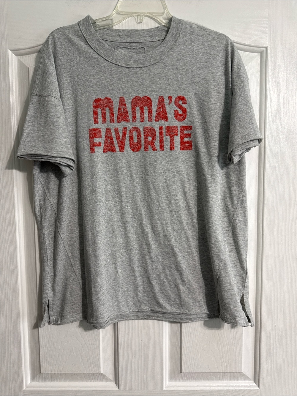 Aerie Mama's Favorite Women’s Graphic Tee - Gray with Red Print